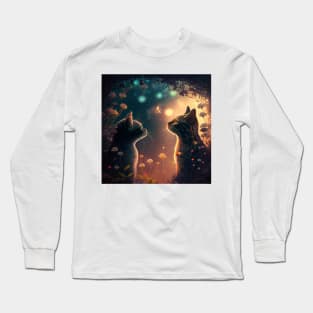 Two Adorable kitties Sunset Watch Long Sleeve T-Shirt